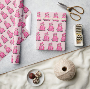 Roze Afstuderen Pet Gown Diploma Afstuderen Cadeaupapier
