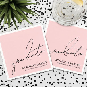 Roze Afstuderen Servet