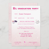 Roze Afstuderen voor medisch recept Kaart (Voorkant / Achterkant)