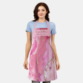 Roze Agaat Beauty Professioneel schort (Gedragen)