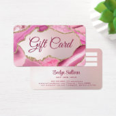 Roze Agaat Faux Folie Gift Kaart (Bureau)