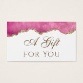 Roze Agate Gift Kaart (Voorkant)