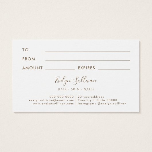 Roze Agate Gift Kaart (Achterkant)