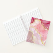 Roze Agate Gold Glitter Marble Geode Notitieboek (Binnen)