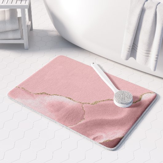Roze Agate Goud Glitter Badmat