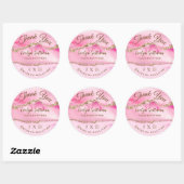 Roze Agate Hartelijk dank Ronde Sticker (Vel)