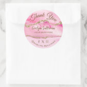 Roze Agate Hartelijk dank Ronde Sticker (Tas)