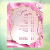 Roze Agate Nep-Folie Services Menu Raamsticker (Vel 3)