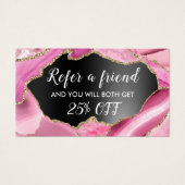 roze agate zwarte folieverwijzing Kaart (Voorkant)