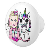 Roze airy en unicorn keramische knop (Rechts)