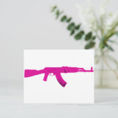Roze AK-47 Briefkaart (Staand voorkant)