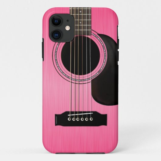 Roze akoestische gitaar Case-Mate iPhone case (Achterkant)