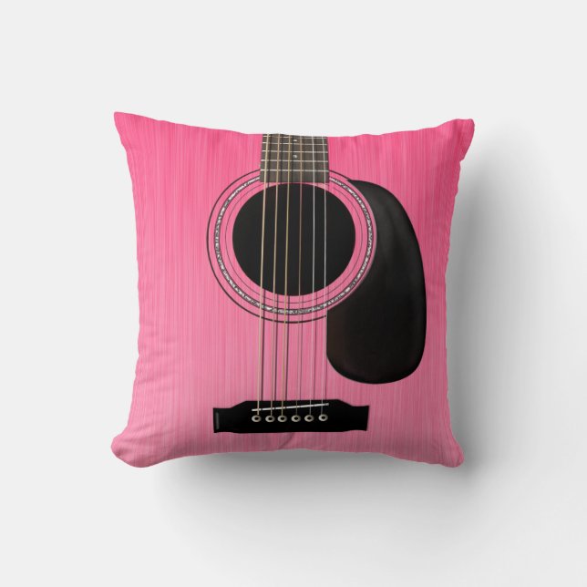Roze akoestische gitaar kussen (Voorkant)