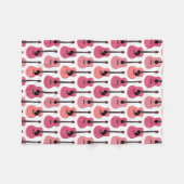 Roze, akoestische gitaarpatronen fleece deken (Voorkant (Horizontaal))