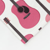 Roze, akoestische gitaarpatronen fleece deken (Hoek)