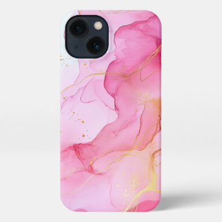 Roze Alcohol Art Girly Gold iPhone 13 Hoesje