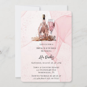 Roze Alcohol Inkt Diamond Champagne Brunch & Bubbl Kaart