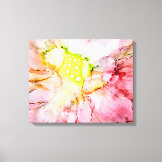 Roze alcoholinkt Abstracte ventilator Canvas Afdruk (Voorkant)