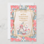 Roze Alice in Wonderland Bruiloft Kaart (Voorkant)