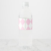 Roze Alice in Wonderland en Vrienden Baby shower Waterfles Etiket (Achterkant)