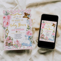 Roze Alice in Wonderland Mad Tea Party Baby Girl