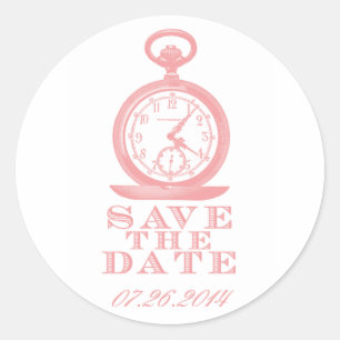 Roze Alice in Wonderland Save the Date Stickers