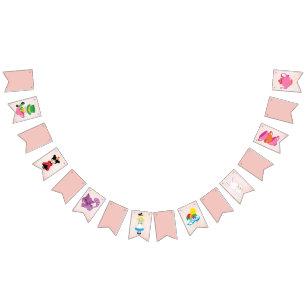 -roze Alice in Wonderland Vlaggetjes