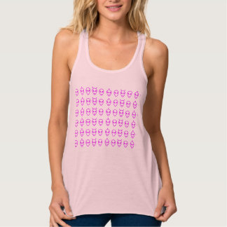 Roze Alien Gezichten Tanktop