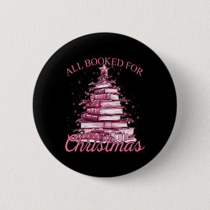 Roze all geboekt voor kerst ronde button 5,7 cm