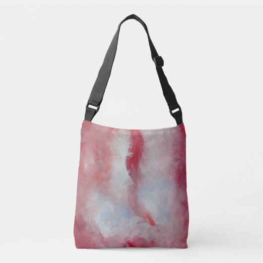 Roze all-over-print crossbody tas (Voorkant)
