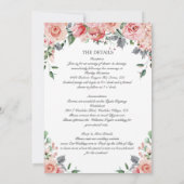 Roze Alles in een bruiloft uitnodiging met RSVP (Achterkant)