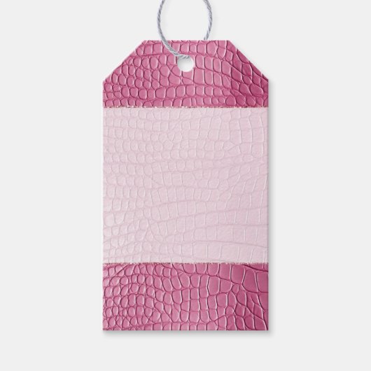 Roze Alligator Dierenprint Cadeaulabel (Voorkant)