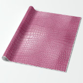 Roze Alligator Dierenprint Cadeaupapier (Uitgerold)