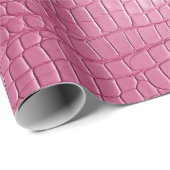 Roze Alligator Dierenprint Cadeaupapier (Rol Hoek)