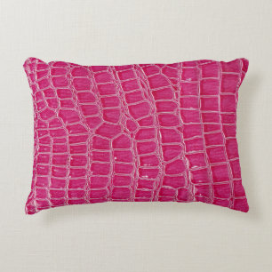 Roze Alligator Patroon Textuur Accent Kussen