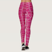 Roze Alligator Patroon Textuur Leggings (Achterkant)