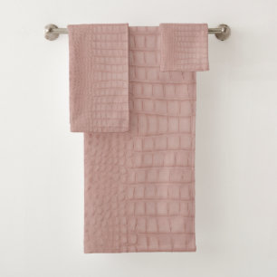 Roze alligator textuur print bad handdoek