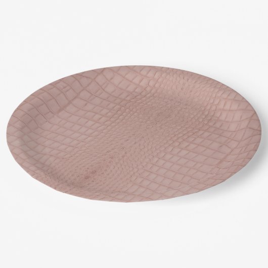 Roze alligator textuur print papieren bordje (Gekanteld)