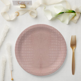 Roze Alligator Textuurprint Papieren Bordje