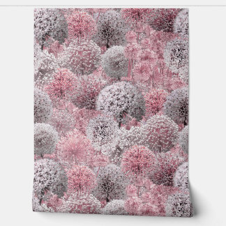 Roze Alliums Behang