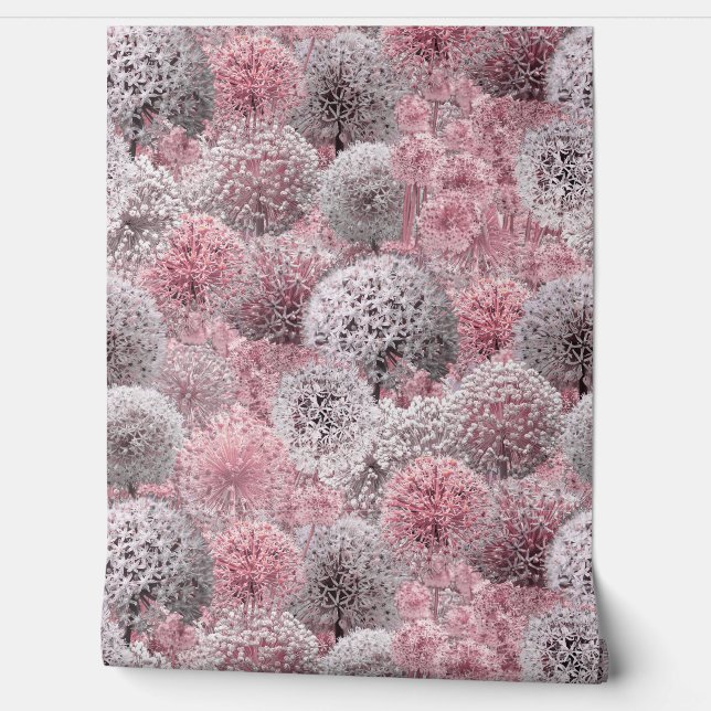Roze Alliums Behang (Afrollen)