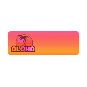 Roze Aloha Palm Etiket