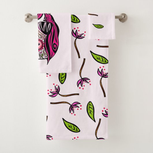 Roze als coupé bad handdoek (Insitu)