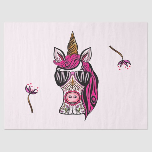 Roze als coupé tissuepapier (Voorkant)