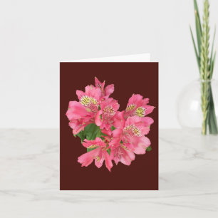 Roze Alstroemeria Foto gevouwen Note Kaart