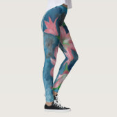 roze amaryllis bloemen leggings (Rechts)