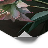 Roze Amaryllis Flower Art Print Poster (Hoek)