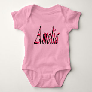 Roze Amelia Girls Name Logo Baby Bodysuit