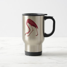 Roze Amerikaanse Flamingo Audubon Vogel  Kunst Reisbeker