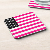 roze amerikaanse vlag bier onderzetter (Linkerzijde)